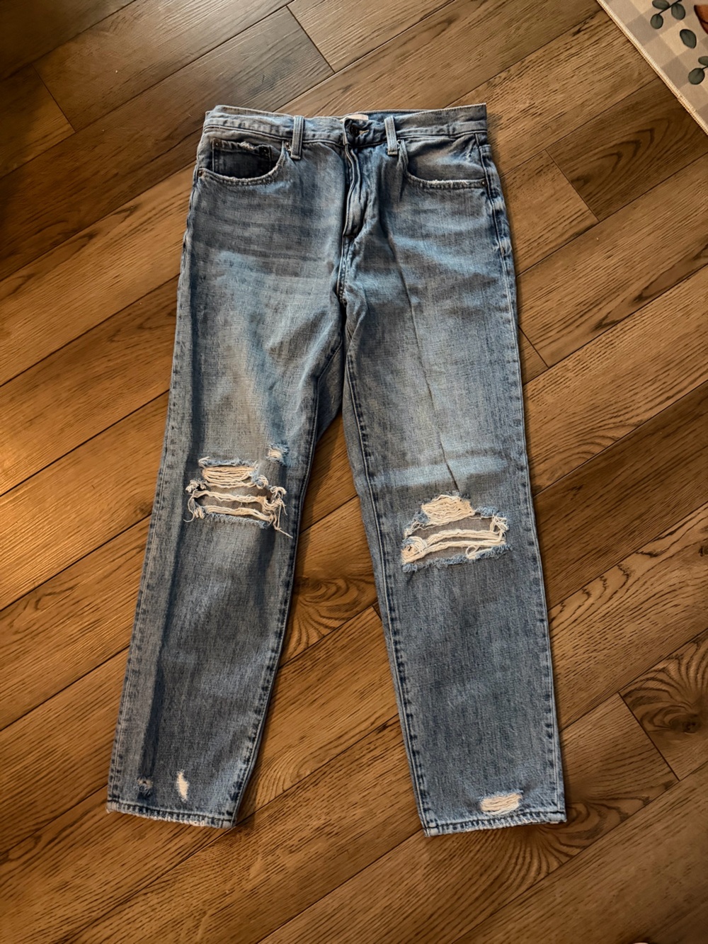 pistola Light Blue Distressed Straight Leg Jeans